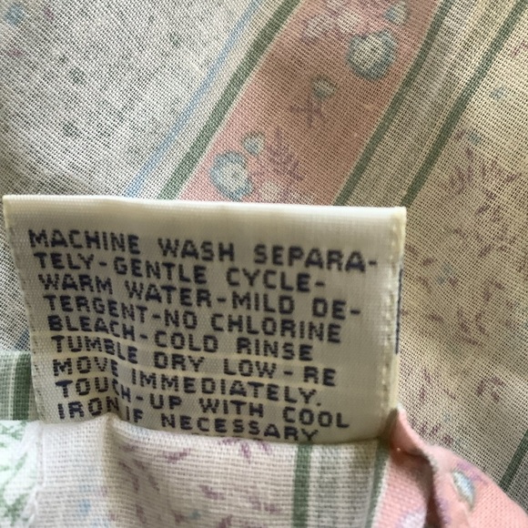 Vintage Pink Green Ruffled Cottagecore Croscill Made in USA Bedding 10 Pieces - Picture 12 of 13